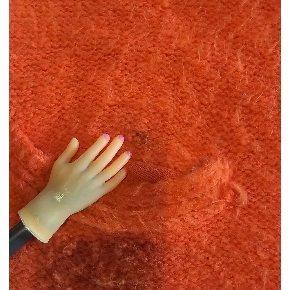 Free People Snow Drop Oversized Cardigan V Neck Sweater Orange XS Boho 3968 - Picture 12 of 13